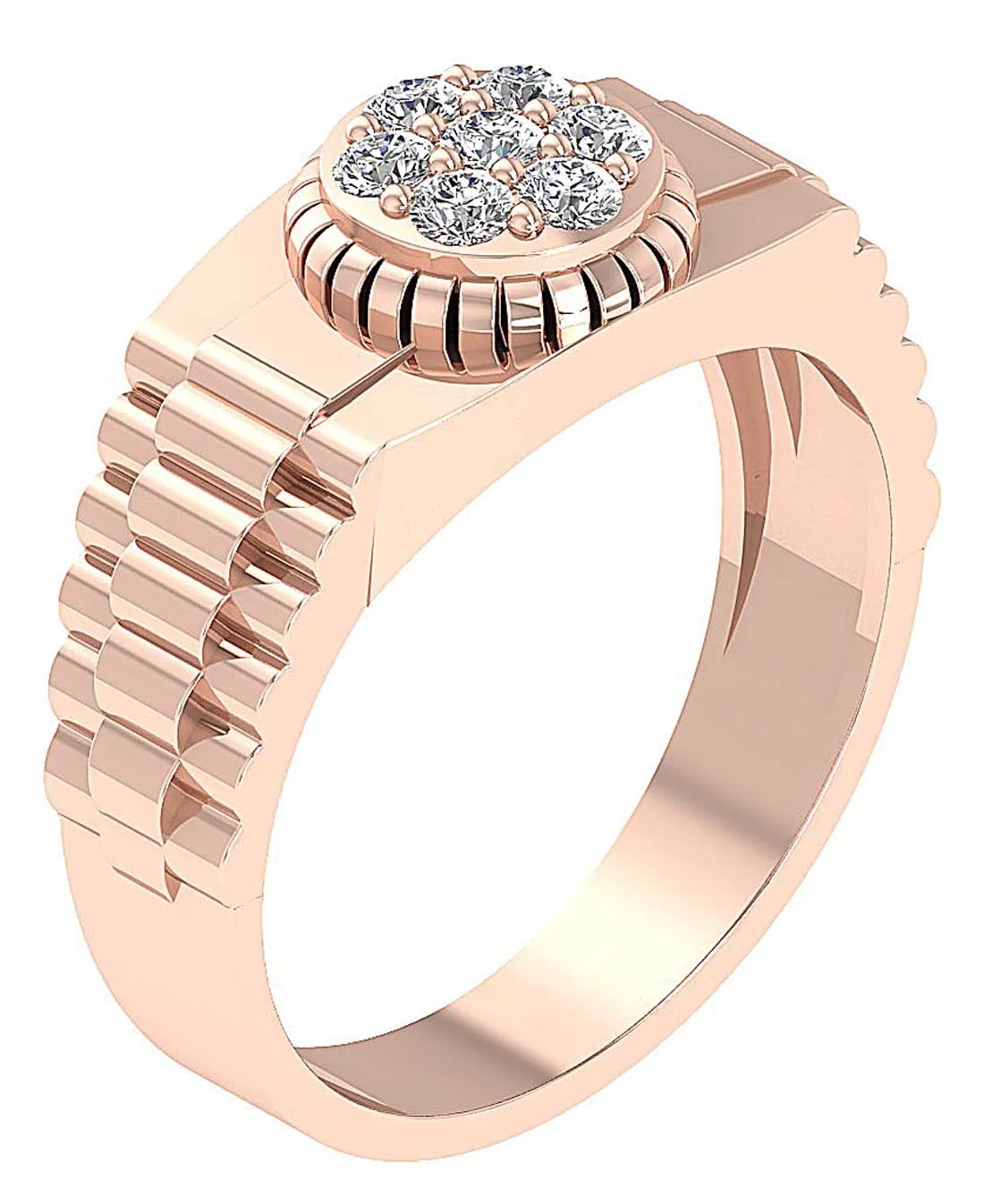 The Riley Mens Anniversary Ring Natural Diamond Prong Set 14k Solid Gold Width 10.00MM - Image 4