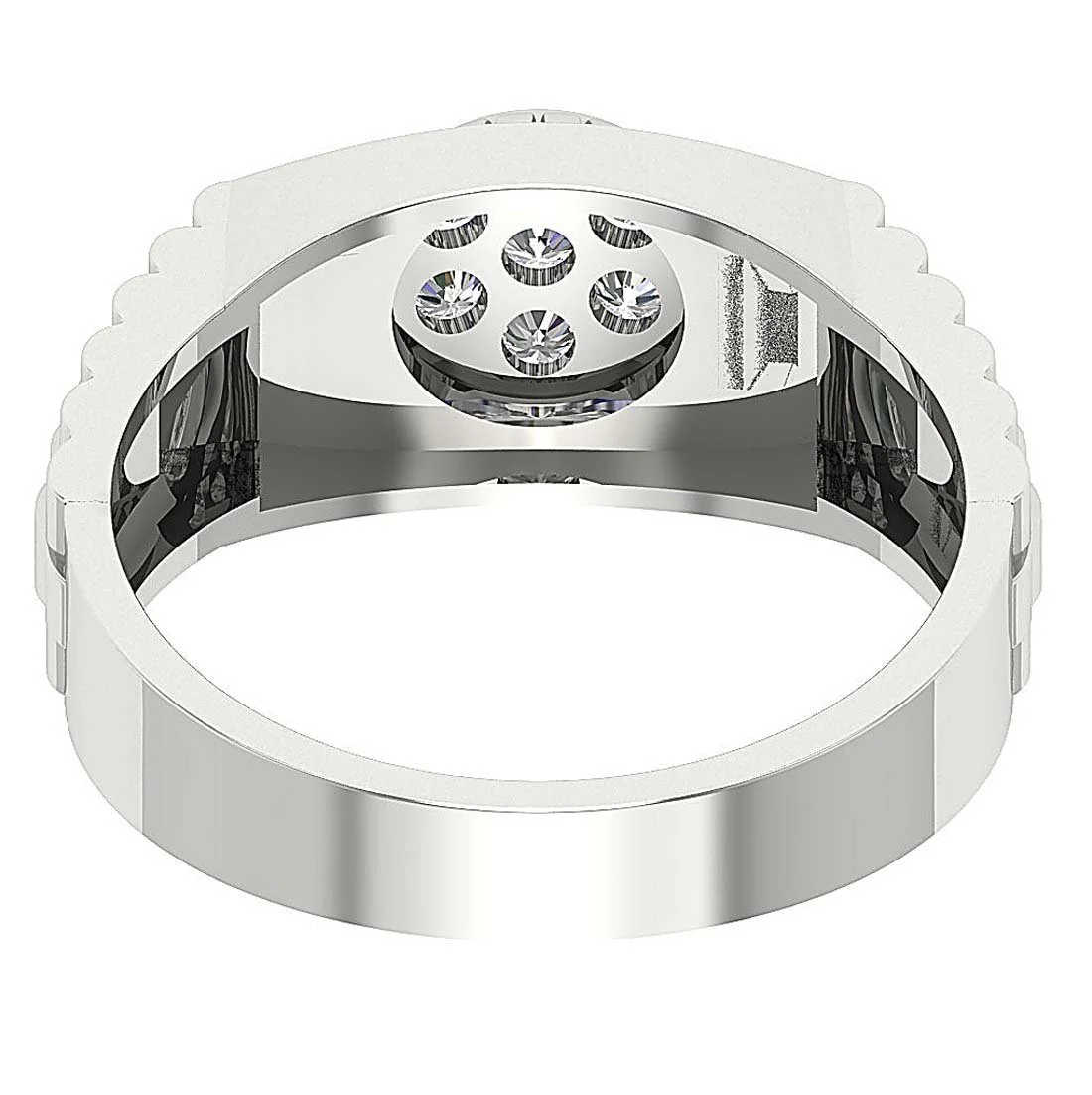 The Riley Mens Anniversary Ring Natural Diamond Prong Set 14k Solid Gold Width 10.00MM - Image 5