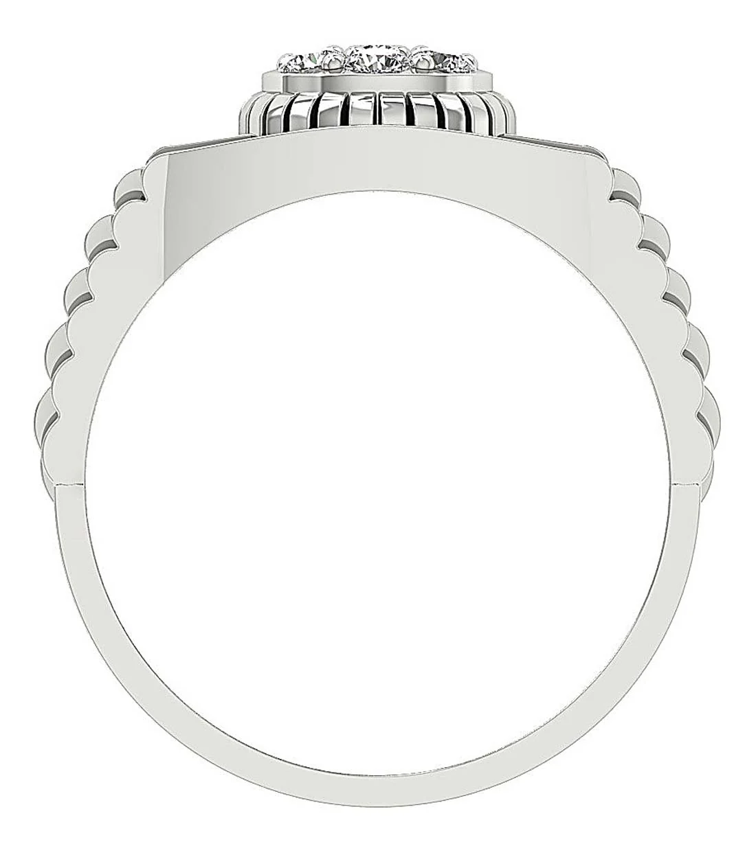 The Riley Mens Anniversary Ring Natural Diamond Prong Set 14k Solid Gold Width 10.00MM - Image 6