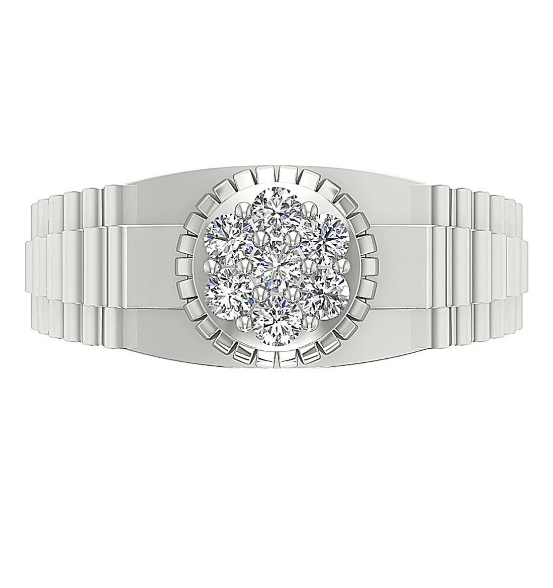 The Riley Mens Anniversary Ring Natural Diamond Prong Set 14k Solid Gold Width 10.00MM - Image 8