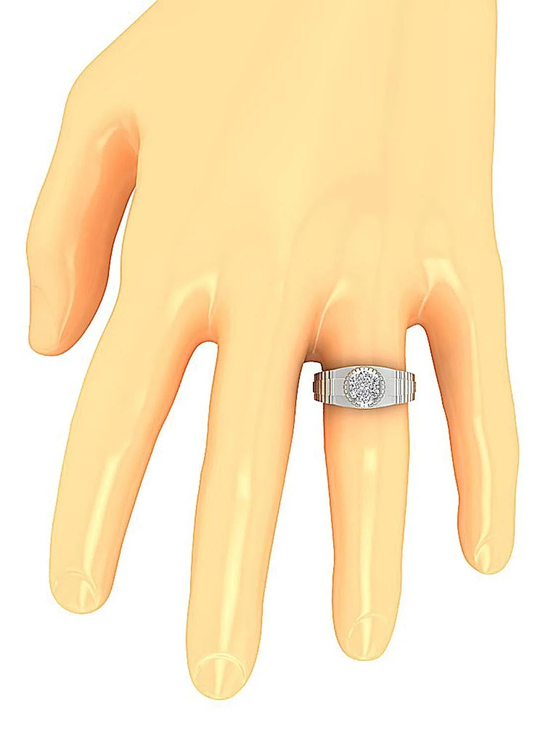 The Riley Mens Anniversary Ring Natural Diamond Prong Set 14k Solid Gold Width 10.00MM - Image 9