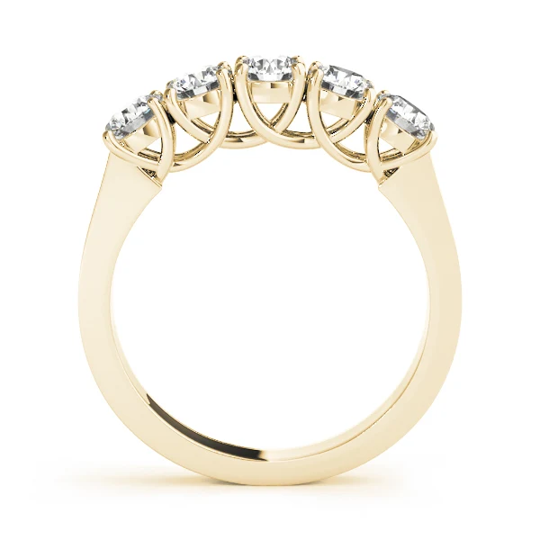 14K White Gold Lab-Grown Diamond VS F 1.00-3.00 Carat Five Stone Wedding Ring Band Prong Set - Image 4