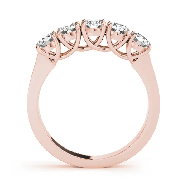 14K White Gold Lab-Grown Diamond VS F 1.00-3.00 Carat Five Stone Wedding Ring Band Prong Set - Image 5