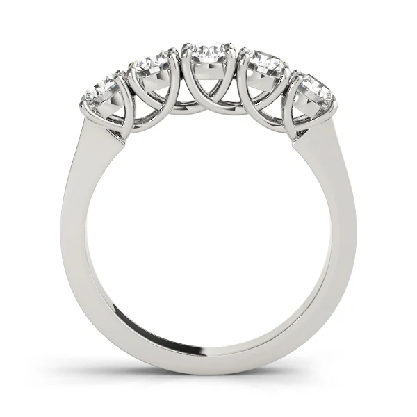 14K White Gold Lab-Grown Diamond VS F 1.00-3.00 Carat Five Stone Wedding Ring Band Prong Set - Image 6