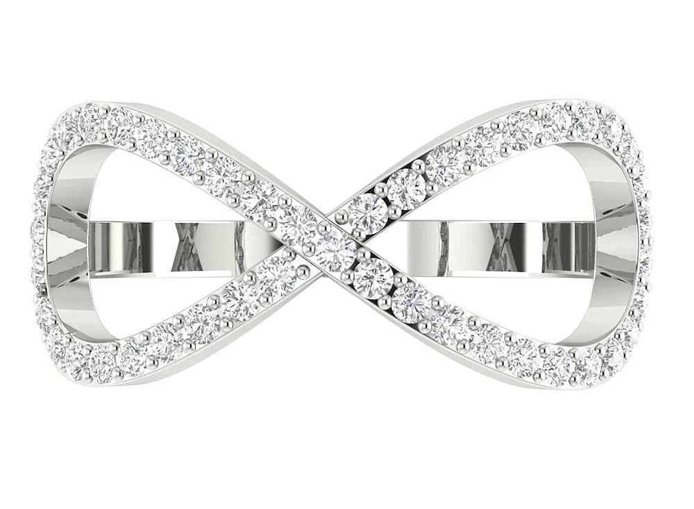 The Criss Infinity Anniversary Wedding Ring Natural Diamond 14K Yellow Gold Band - Image 4