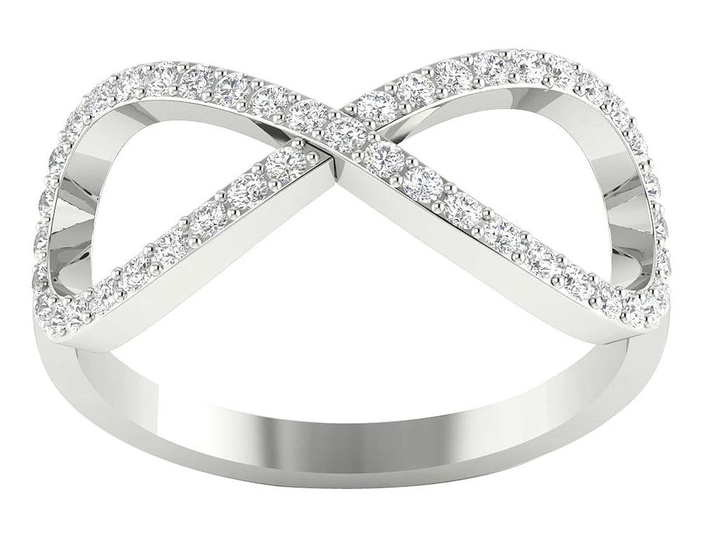The Criss Infinity Anniversary Wedding Ring Natural Diamond 14K Yellow Gold Band - Image 5