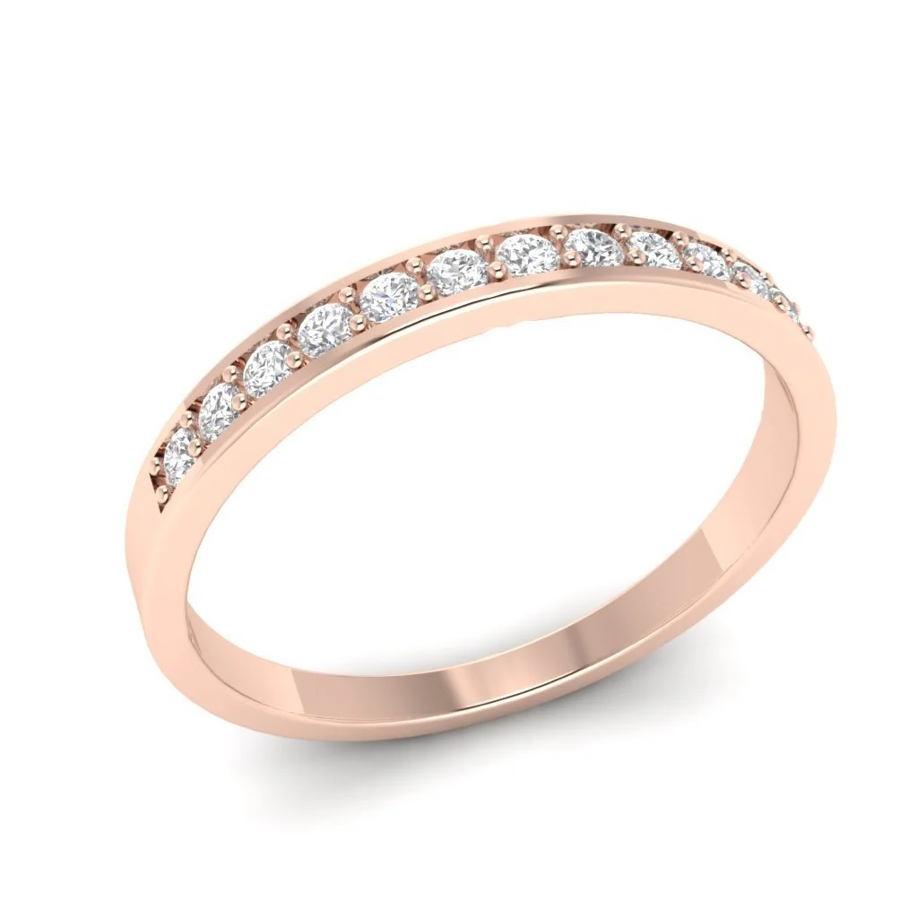 The Hadley Petite Engagement Ring Round Diamond 14k Solid Gold Prong Set