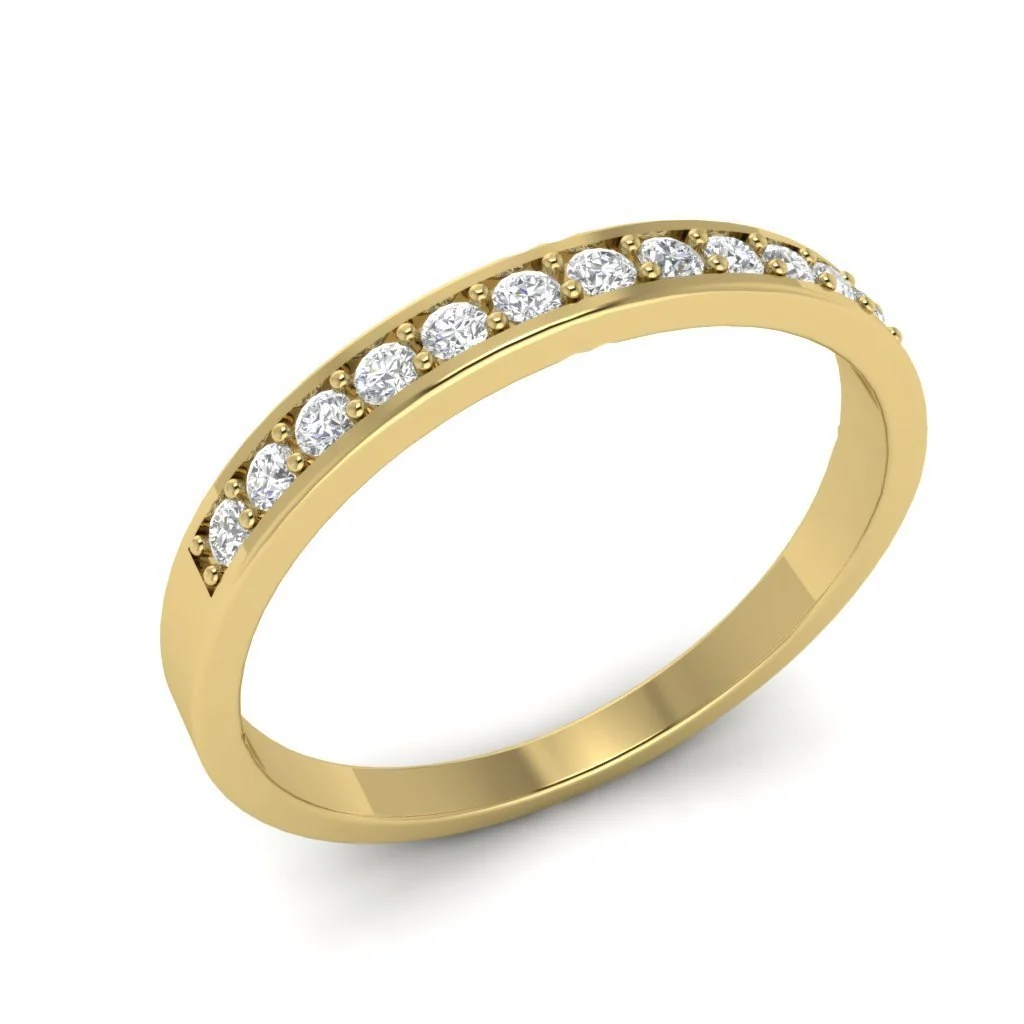 The Hadley Petite Engagement Ring Round Diamond 14k Solid Gold Prong Set - Image 2