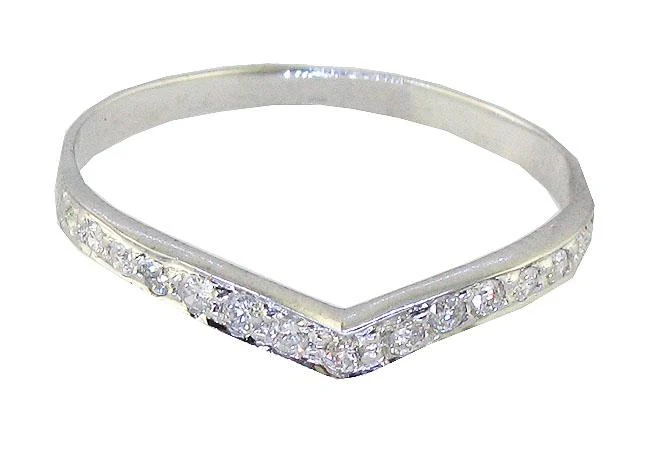 The Julia Natural Round Diamond 14k White Gold Petite Anniversary Wedding Ring Pave Set - Image 4