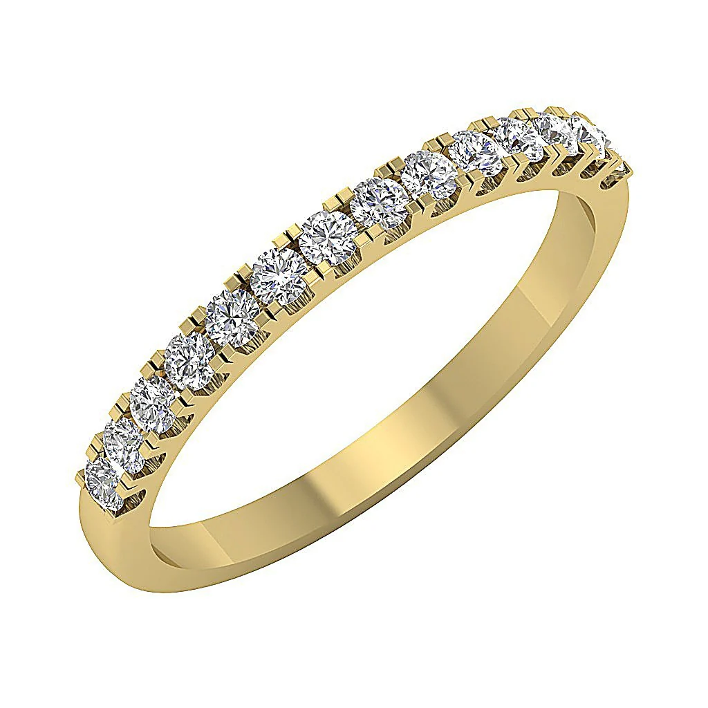The Juniper Natural Round Diamond Pave Set Petite Wedding Ring 2.20MM 14k Rose Gold - Image 3