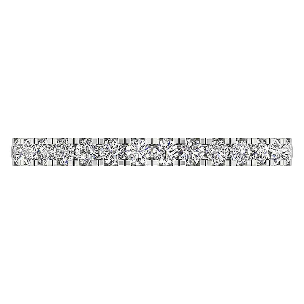 The Juniper Natural Round Diamond Pave Set Petite Wedding Ring 2.20MM 14k Rose Gold - Image 4