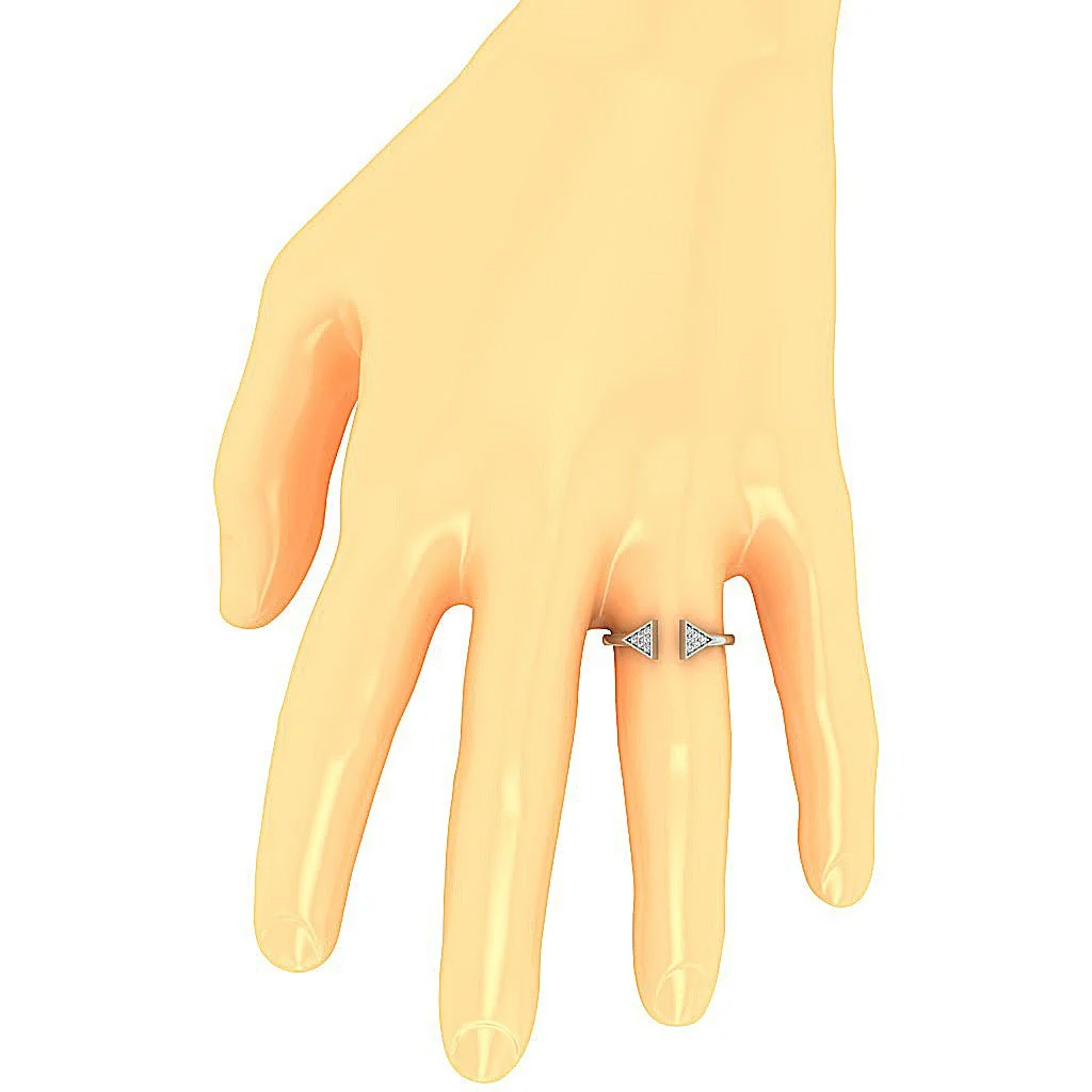 The Piper 14k White Yellow Rose Gold Open Wedding Ring Natural Round Diamond Prong Set - Image 7