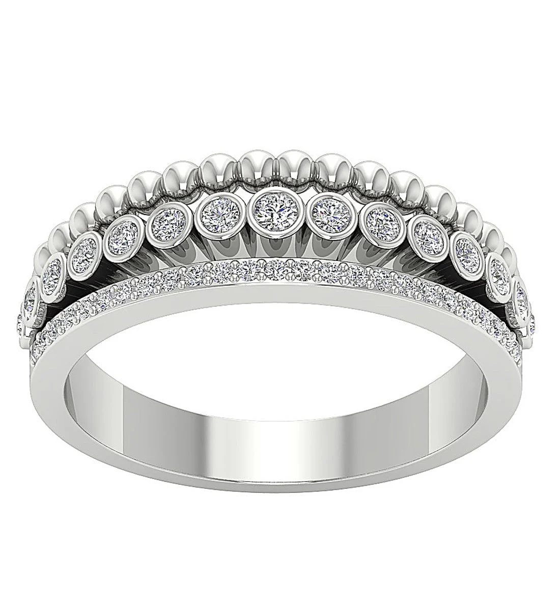 The Melody Natural Diamond 14k Rose Gold Engagement Wedding Ring Prong Bezel Set 6.90MM - Image 4