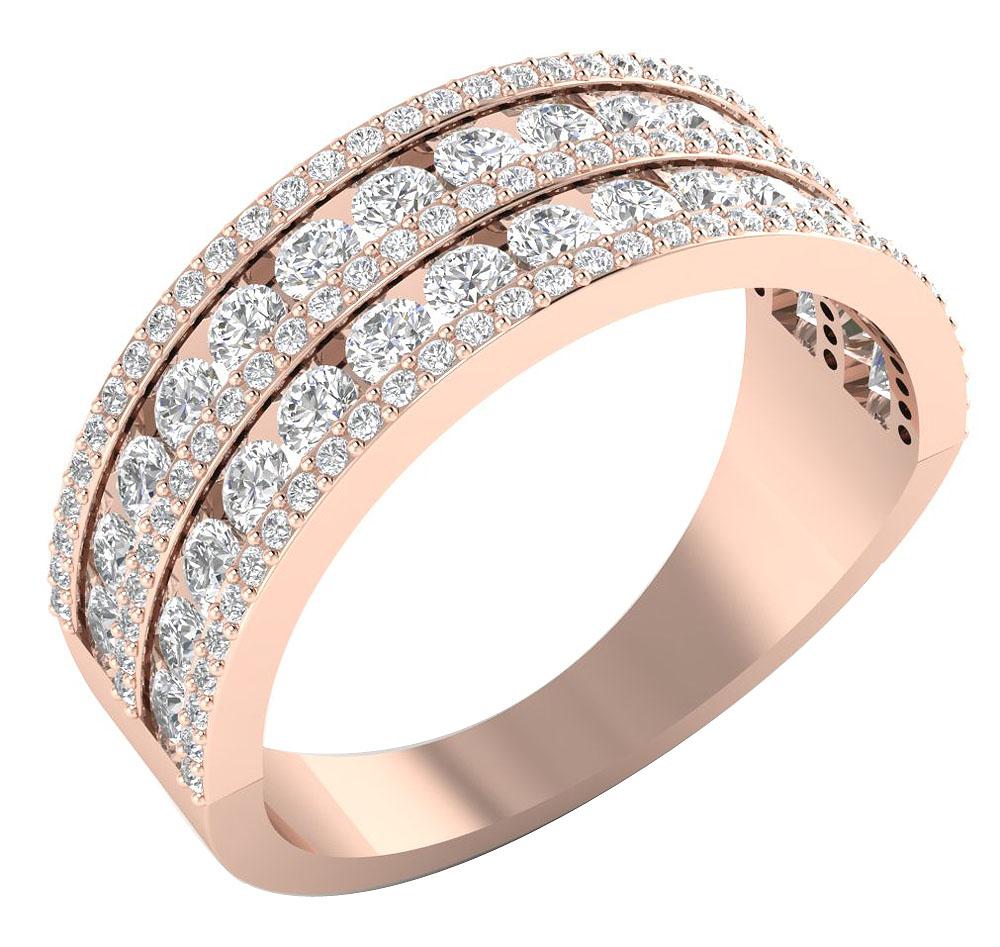 The Elizabeth 14k White Yellow Rose Gold Wedding Ring Natural Diamond 7.50 MM - Image 3