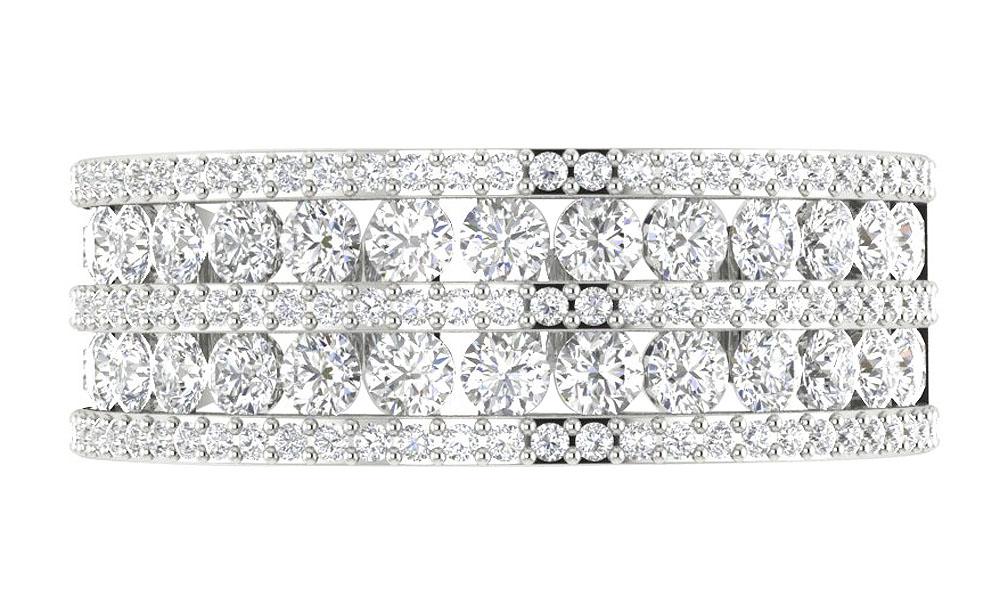 The Elizabeth 14k White Yellow Rose Gold Wedding Ring Natural Diamond 7.50 MM - Image 6