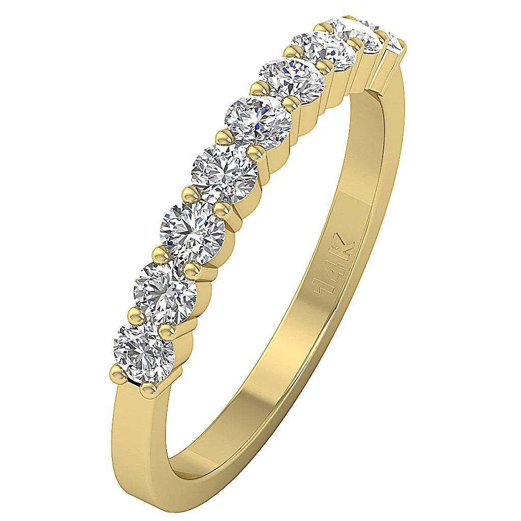 The Clara Natural Round Diamond Prong Set 14k Solid White Gold Anniversary Wedding Ring - Image 3