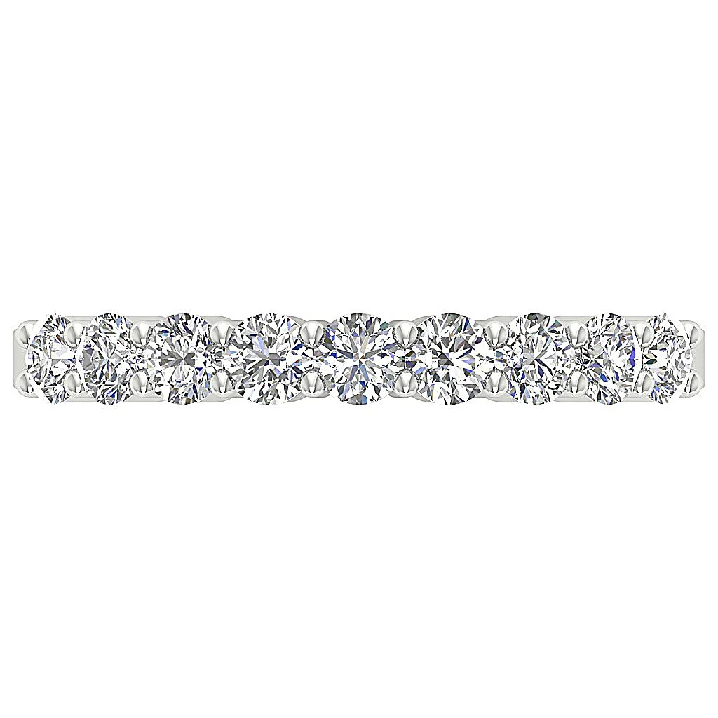 The Clara Natural Round Diamond Prong Set 14k Solid White Gold Anniversary Wedding Ring - Image 4