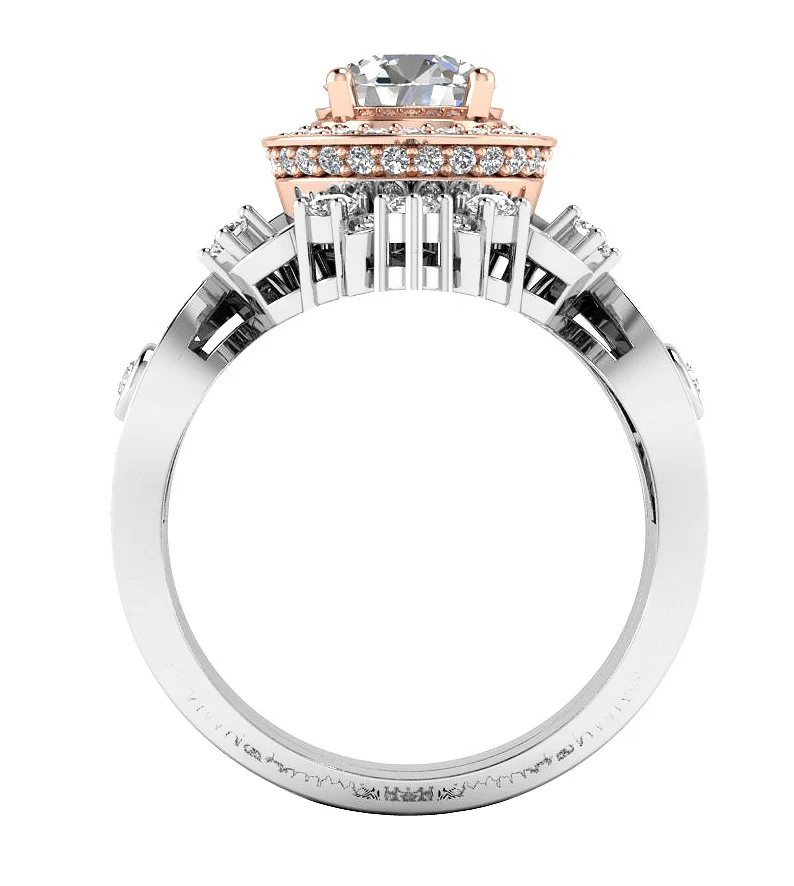 2.00Ct Round Lab Grown Diamond Bridal Ring (VS-F, 1.00Ct Center) in 14K Gold - Image 5