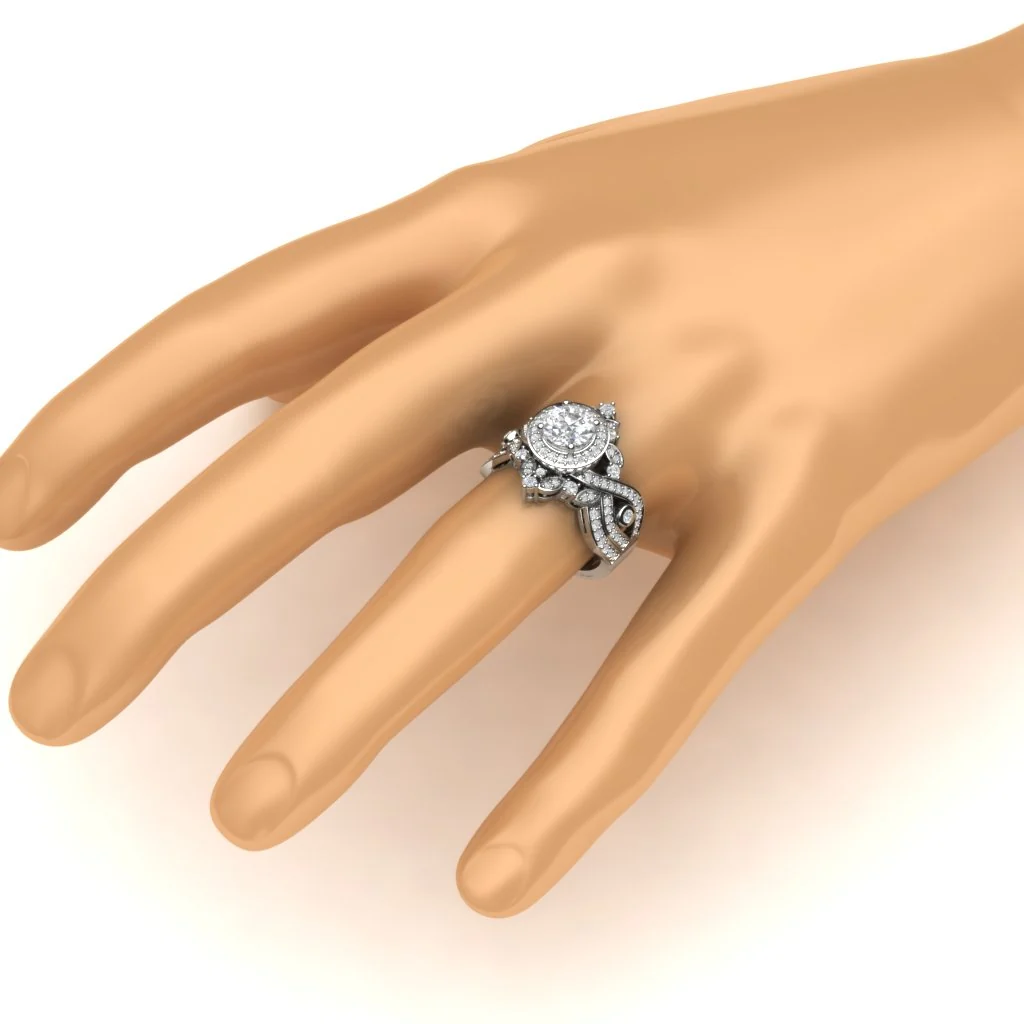 2.00Ct Round Lab Grown Diamond Bridal Ring (VS-F, 1.00Ct Center) in 14K Gold - Image 7