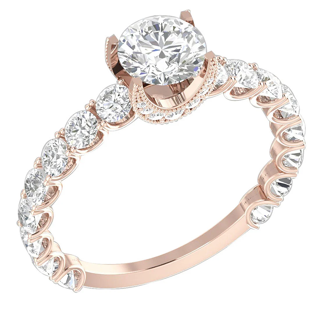 2.10 Ct Round Lab Grown Diamond Solitaire Engagement Ring in 14K Gold (VS F) - Image 3