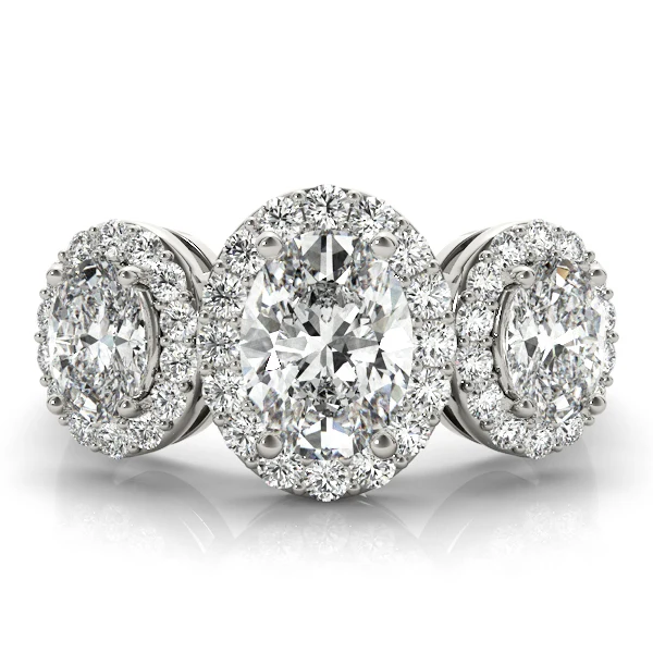 2.50Ct Oval and Round Lab Grown Diamond Multi-Stone Ring in 14k Solid Gold - Image 10