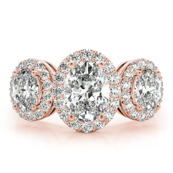 2.50Ct Oval and Round Lab Grown Diamond Multi-Stone Ring in 14k Solid Gold - Image 11