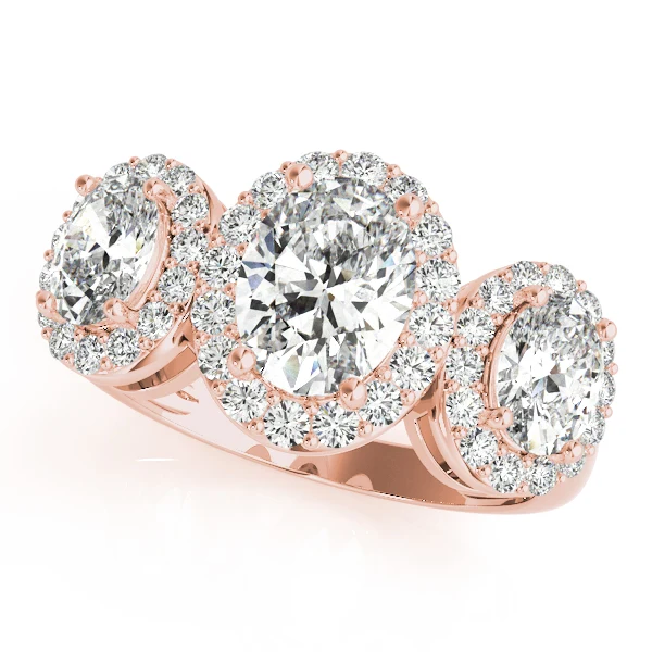 2.50Ct Oval and Round Lab Grown Diamond Multi-Stone Ring in 14k Solid Gold - Image 3