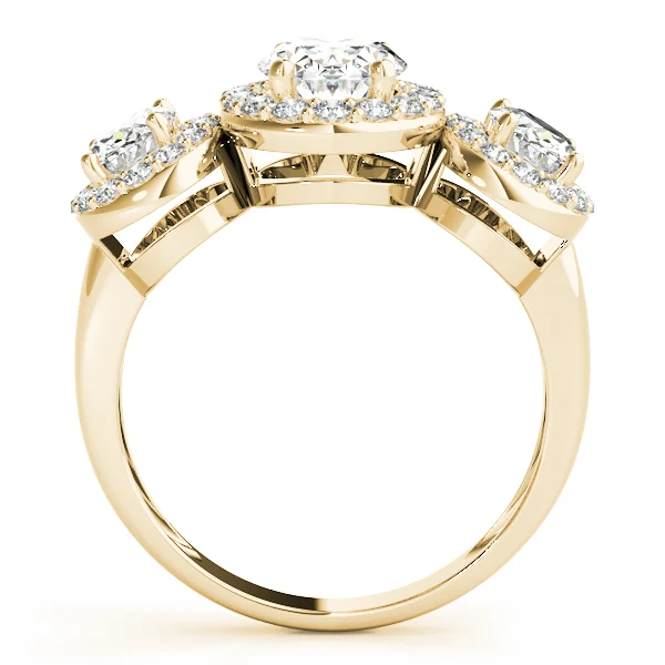2.50Ct Oval and Round Lab Grown Diamond Multi-Stone Ring in 14k Solid Gold - Image 7