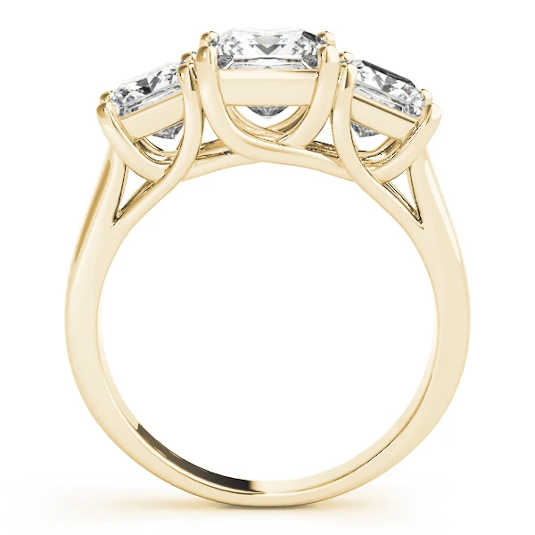 2.55-2.85 Carat Square Princess Lab Created Diamond 3-Stone Engagement Ring - Image 4