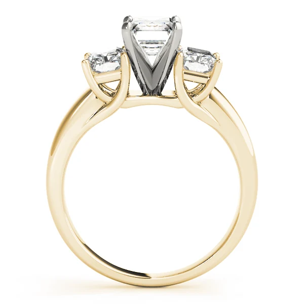 2.70 Carat 3-Stone Emerald Cut Lab Grown Trellis Engagement Ring - Image 4