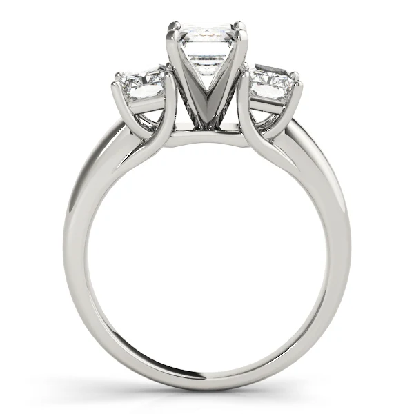 2.70 Carat 3-Stone Emerald Cut Lab Grown Trellis Engagement Ring - Image 6