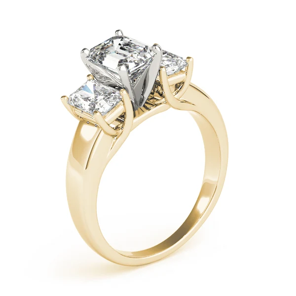 2.70 Carat 3-Stone Emerald Cut Lab Grown Trellis Engagement Ring - Image 7