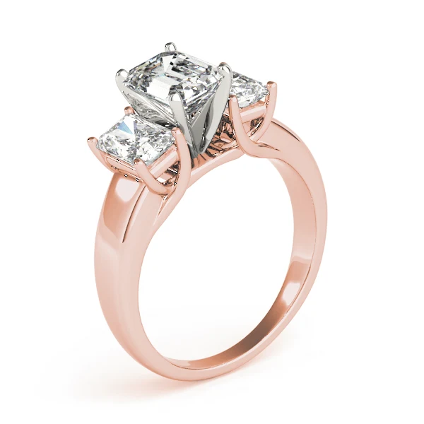 2.70 Carat 3-Stone Emerald Cut Lab Grown Trellis Engagement Ring - Image 8