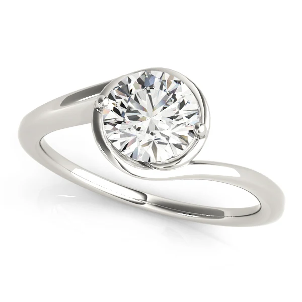 2-Prong & Bezel Set Basket Solitaire 1.00-2.00 Carat VS-F Lab Grown Diamond Engagement Ring 14K White Gold