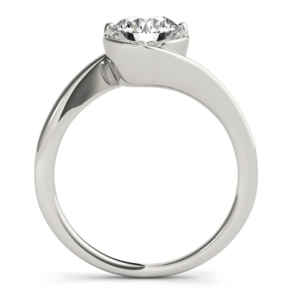 2-Prong & Bezel Set Basket Solitaire 1.00-2.00 Carat VS-F Lab Grown Diamond Engagement Ring 14K White Gold - Image 6