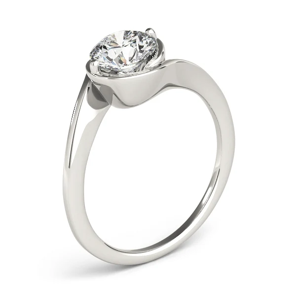 2-Prong & Bezel Set Basket Solitaire 1.00-2.00 Carat VS-F Lab Grown Diamond Engagement Ring 14K White Gold - Image 9