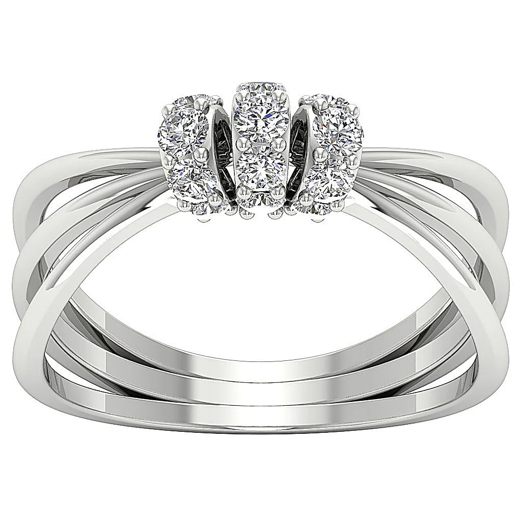 The Athena Criss Cross Engagement Ring 14K Solid Gold Natural Diamond 5.60 MM - Image 6