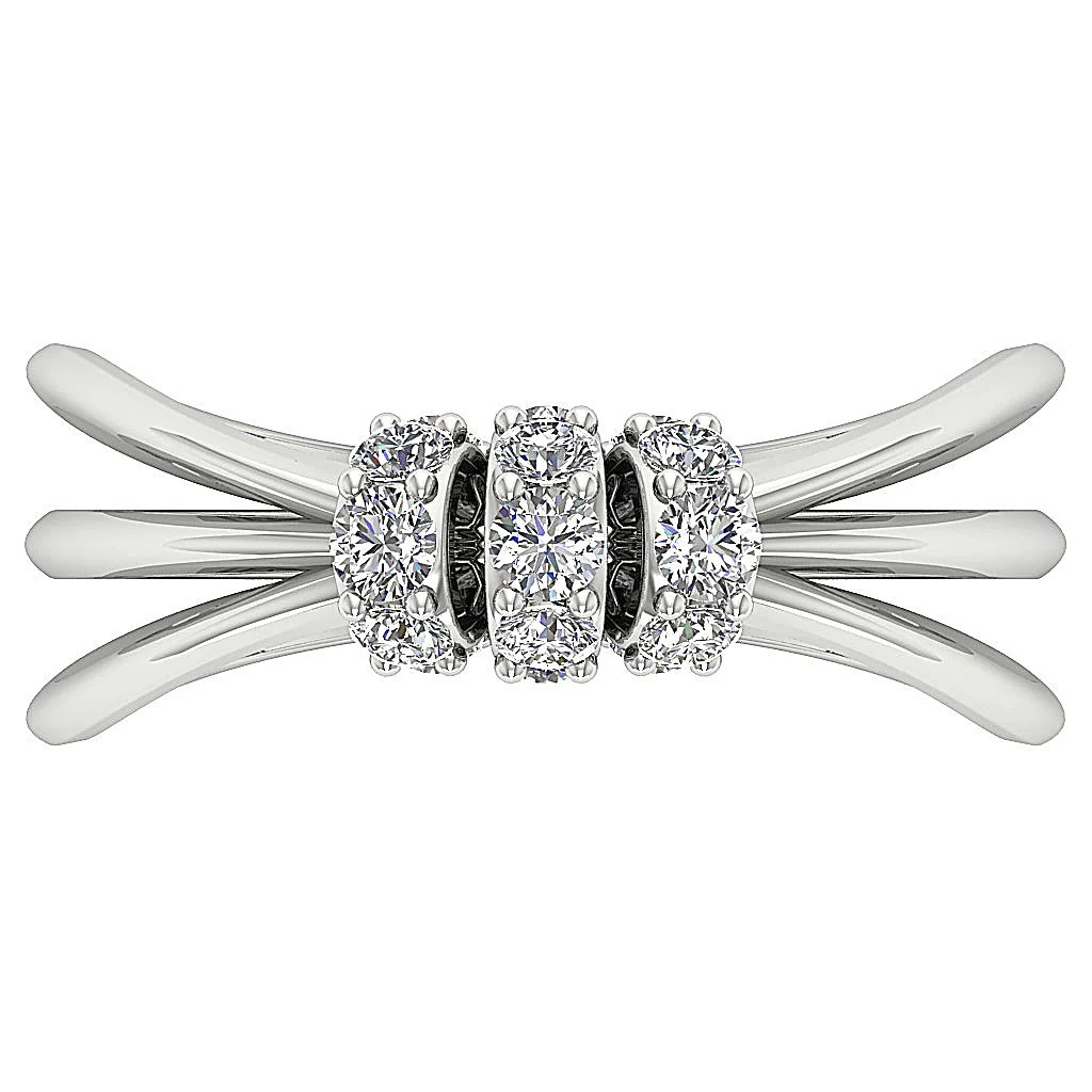 The Athena Criss Cross Engagement Ring 14K Solid Gold Natural Diamond 5.60 MM - Image 7