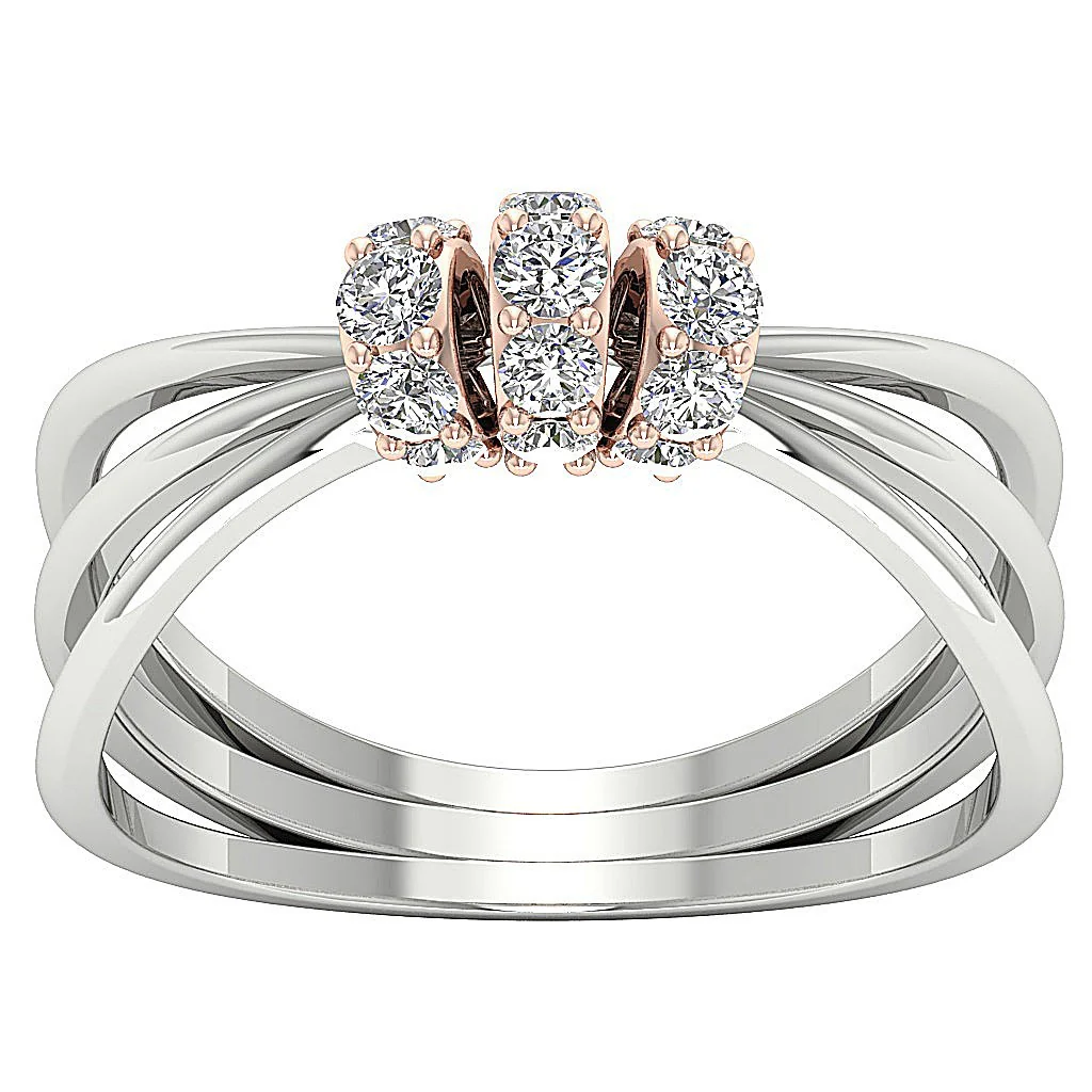 The Athena Criss Cross Engagement Ring 14K Solid Gold Natural Diamond 5.60 MM - Image 8