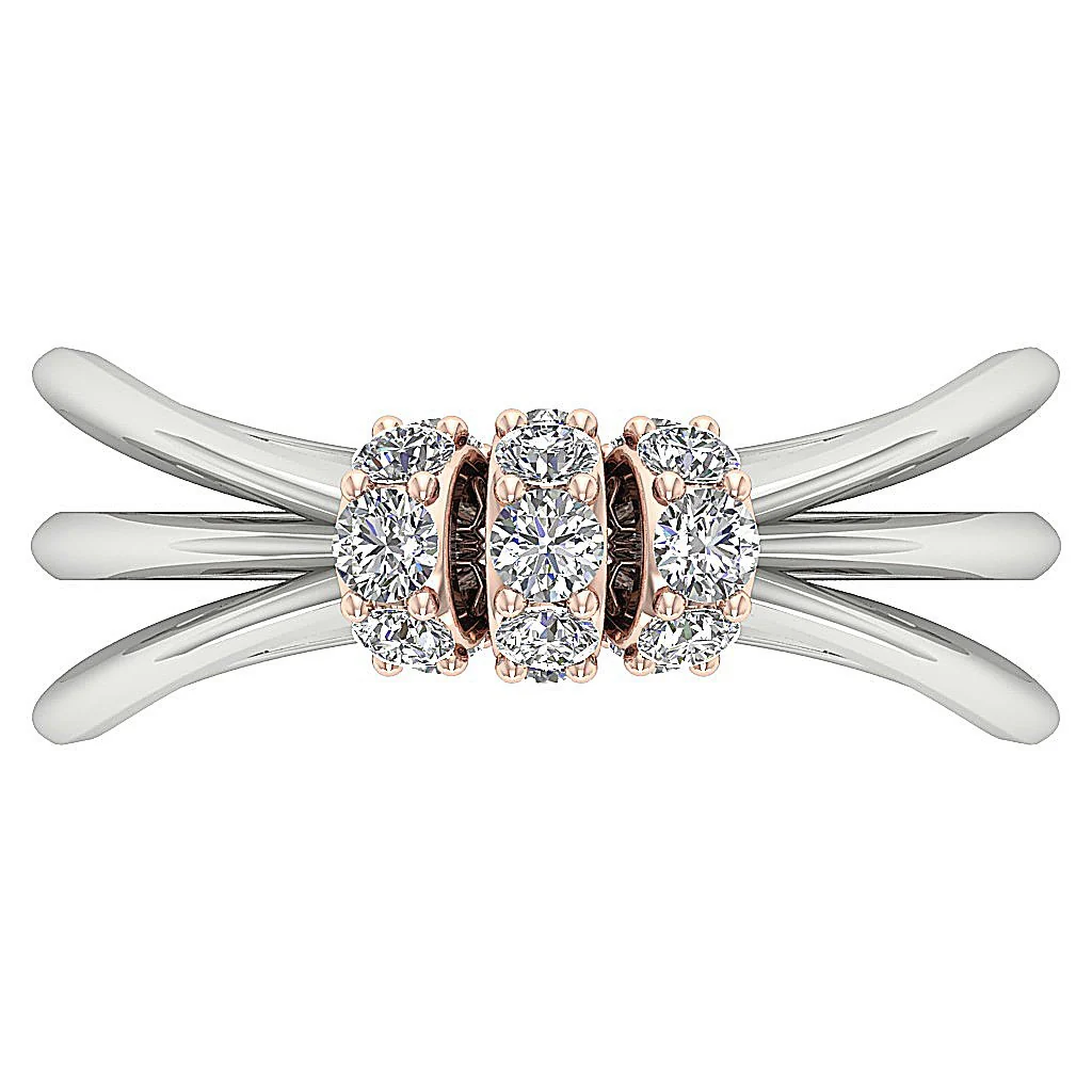 The Athena Criss Cross Engagement Ring 14K Solid Gold Natural Diamond 5.60 MM - Image 9