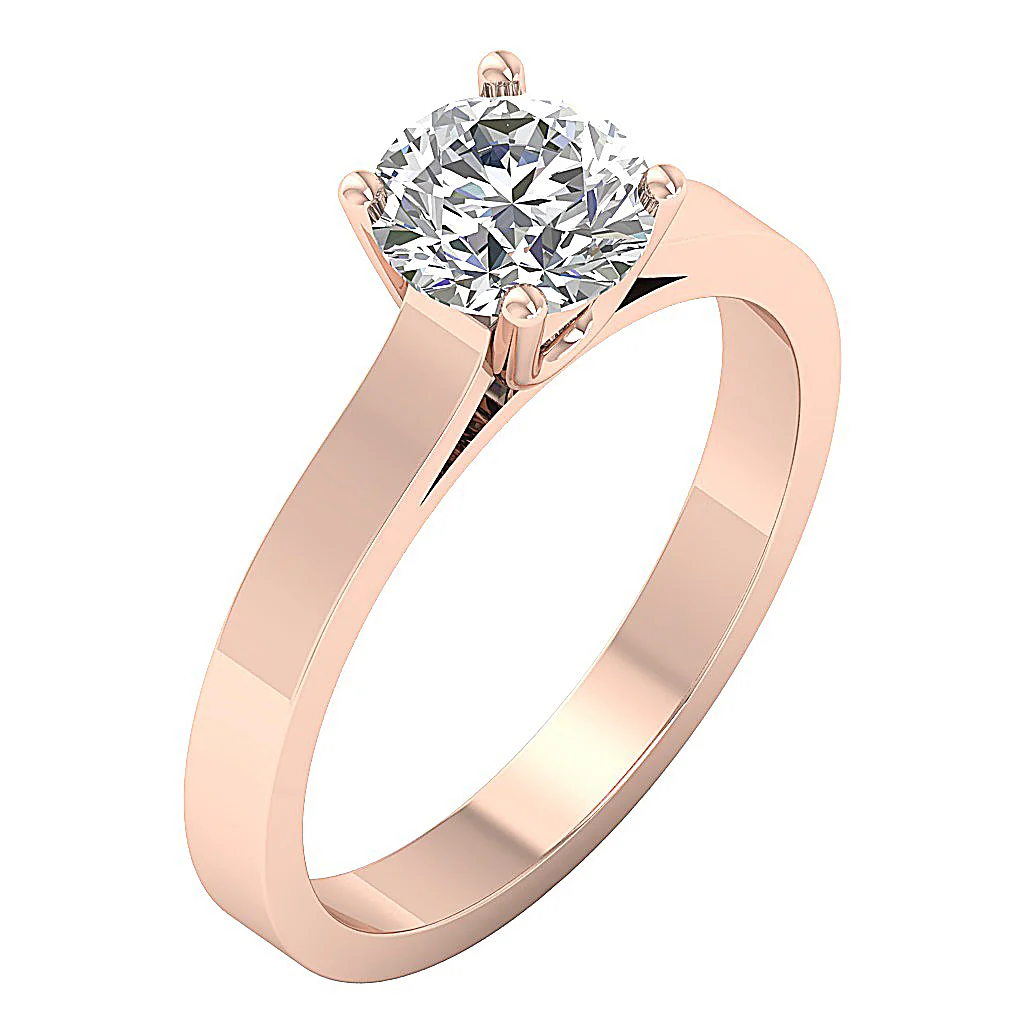 3.00-4.00 CT VS-F Lab-Grown Diamond Solitaire Wedding Ring For Women 14K Rose Gold