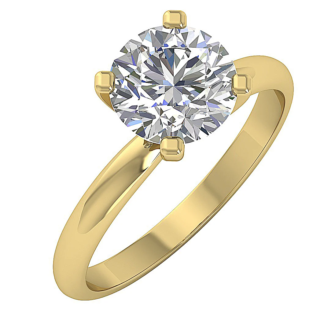 3.00-4.00 CTW VS-F Lab-Grown Diamond 4 Prong Solitaire Engagement Ring 14K Solid Gold - Image 3