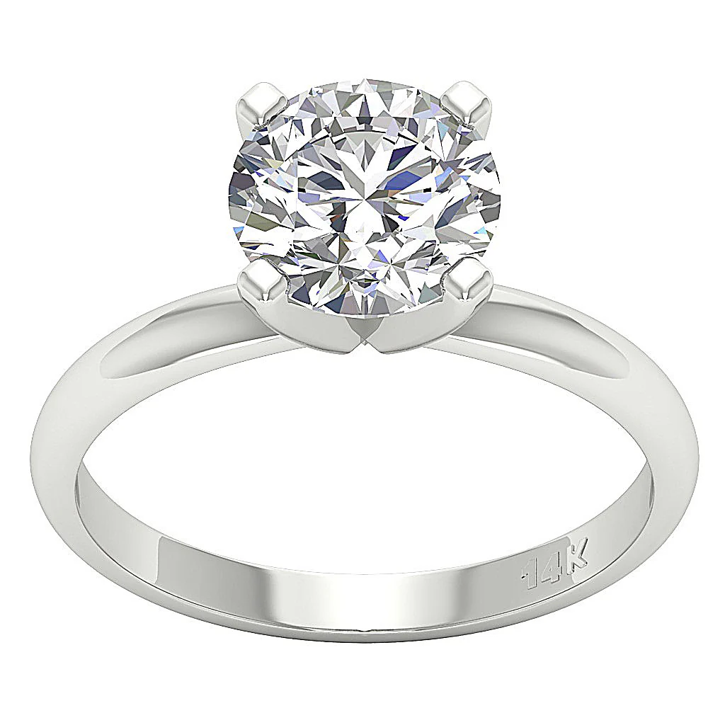 3.00-4.00 CTW VS-F Lab-Grown Diamond 4 Prong Solitaire Engagement Ring 14K Solid Gold - Image 4