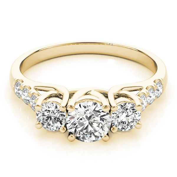 3.20ct Round Lab-Grown Diamond Designer 3-Stone Trellis Engagement Ring - Image 11