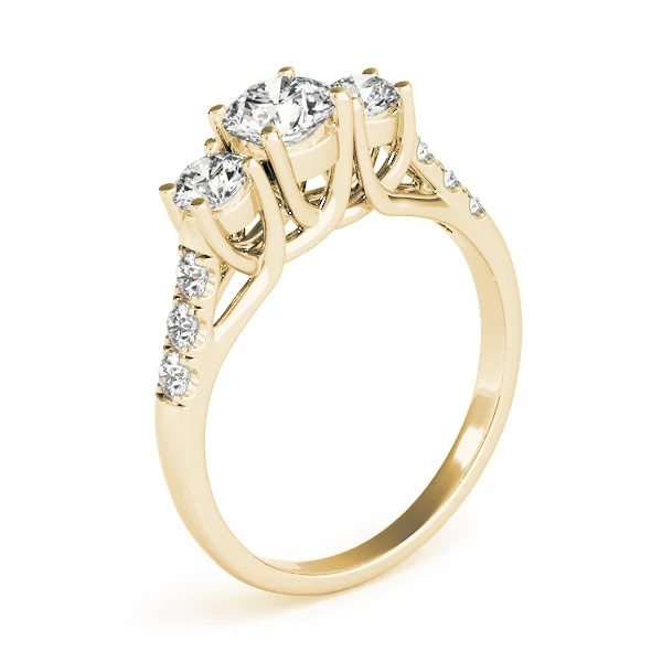 3.20ct Round Lab-Grown Diamond Designer 3-Stone Trellis Engagement Ring - Image 4