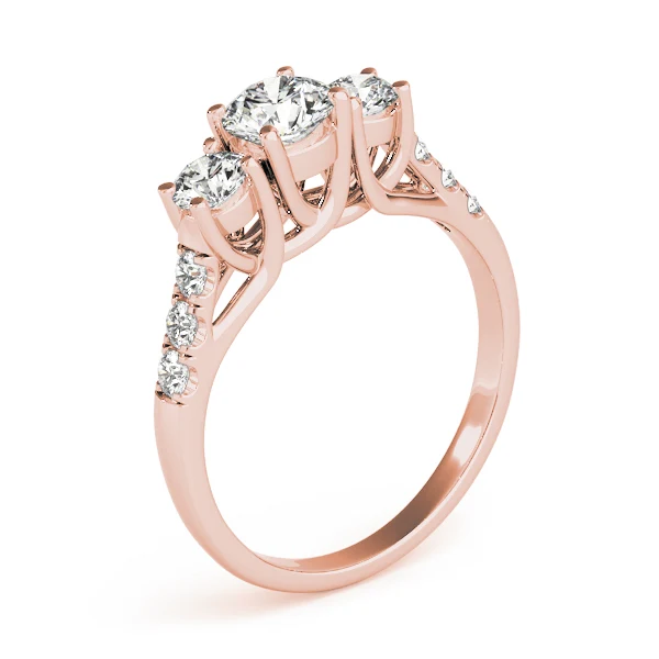 3.20ct Round Lab-Grown Diamond Designer 3-Stone Trellis Engagement Ring - Image 5