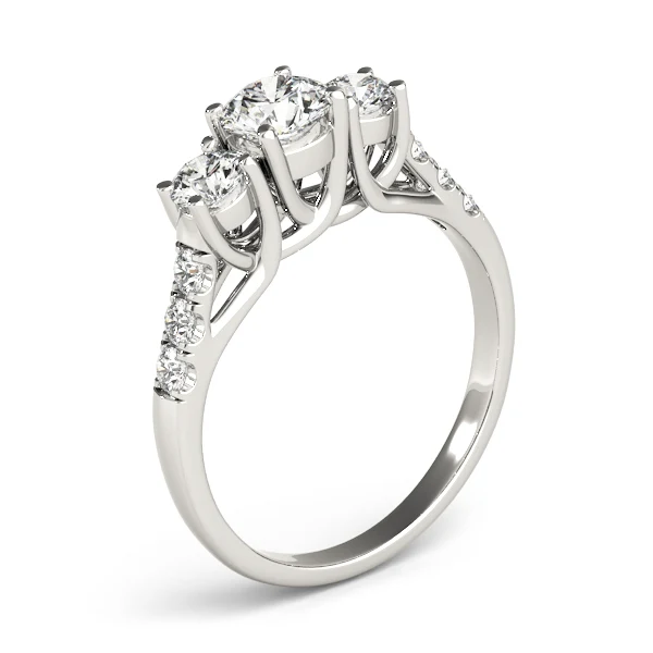 3.20ct Round Lab-Grown Diamond Designer 3-Stone Trellis Engagement Ring - Image 6