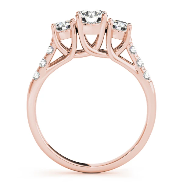 3.20ct Round Lab-Grown Diamond Designer 3-Stone Trellis Engagement Ring - Image 8