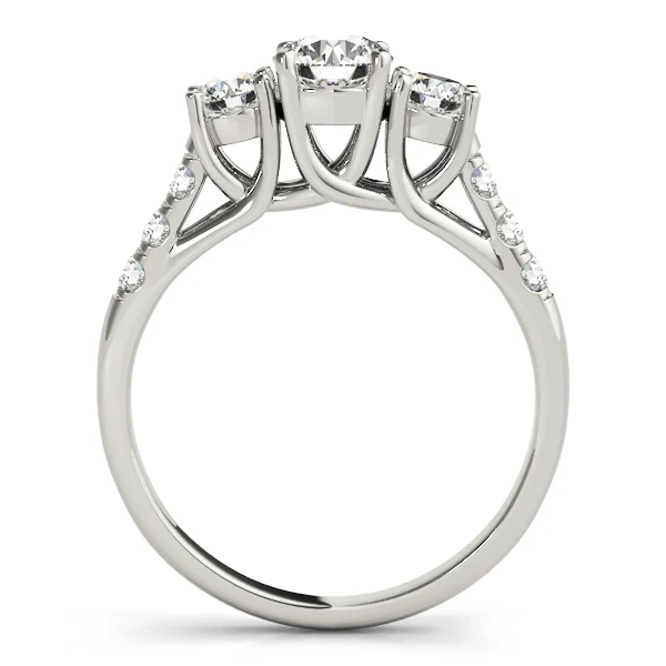 3.20ct Round Lab-Grown Diamond Designer 3-Stone Trellis Engagement Ring - Image 9