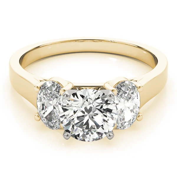3.30Ct Round Lab-Grown Diamond 3-Stone Ring, Oval Side Diamonds - Image 11